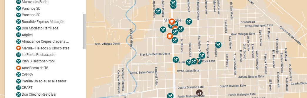 Mapa de Gastronomía